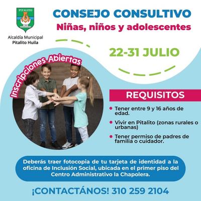 Convocatoria para integran el Consejo Consultivo de niñas, niños y adolescentes